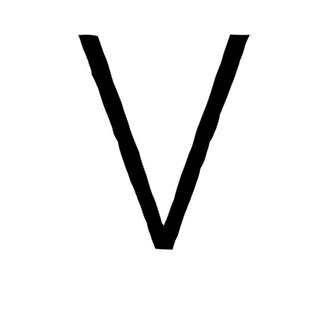 The input letter V in Roboto Light.