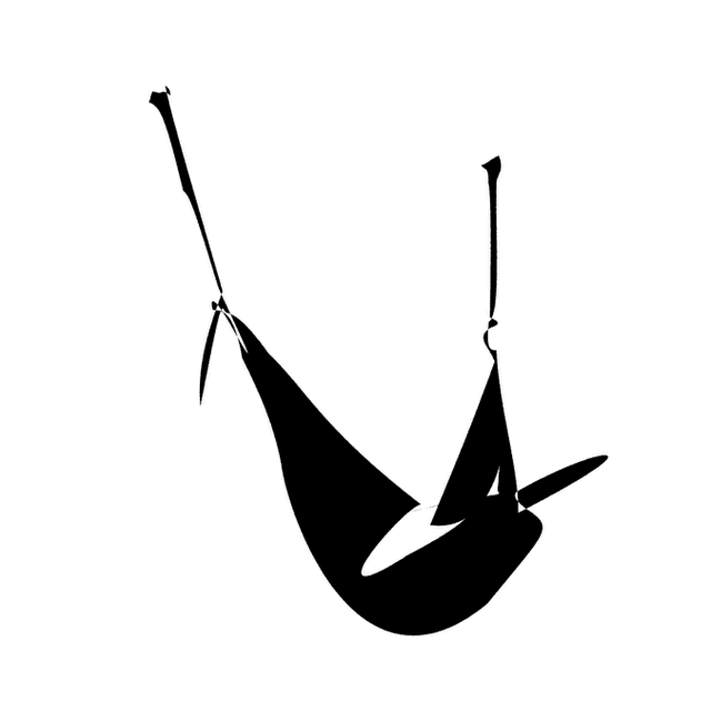 The four eigenmodes arm animating the U as a slung hammock swinging in a wide lazy arc.