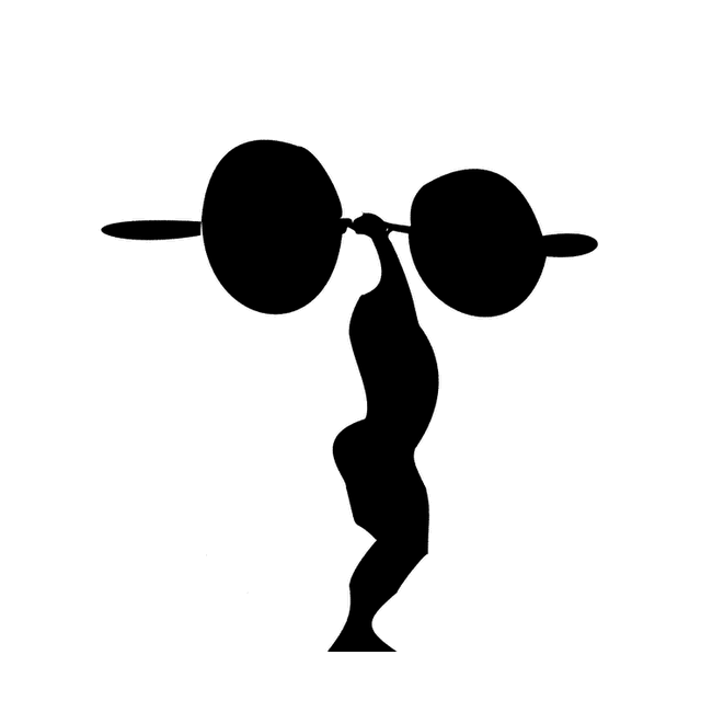 The four eigenmodes arm animating the T as a weightlifter pressing a barbell overhead.