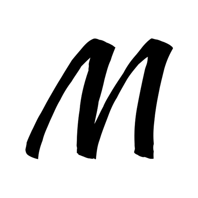 The input letter M in KaushanScript Regular.