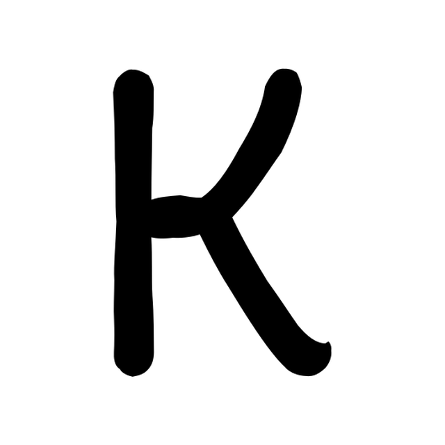 The input letter K in DeliusUnicase Regular.