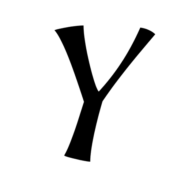 AniClipart's animation of the Y: a man cheering with raised arms.