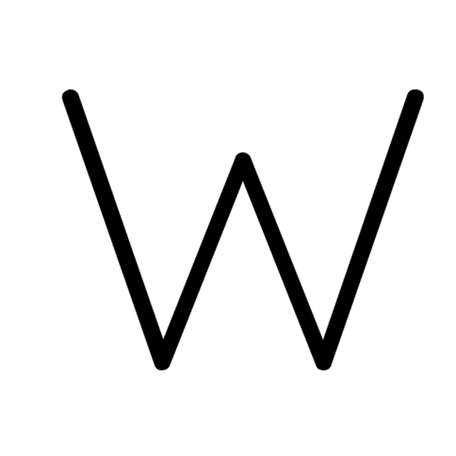 AniClipart's animation of the W: ocean waves rolling and undulating.