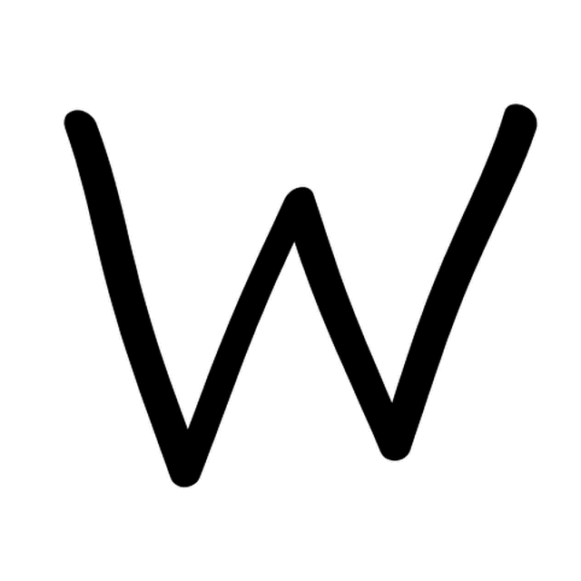 Astra's font-only animation of the W: ocean waves rolling and undulating.