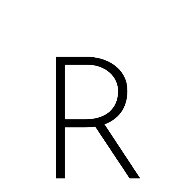 Astra's font-only animation of the R: an excited puppy bouncing.