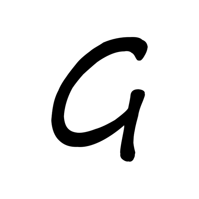 The input letter G in Segoe Print.