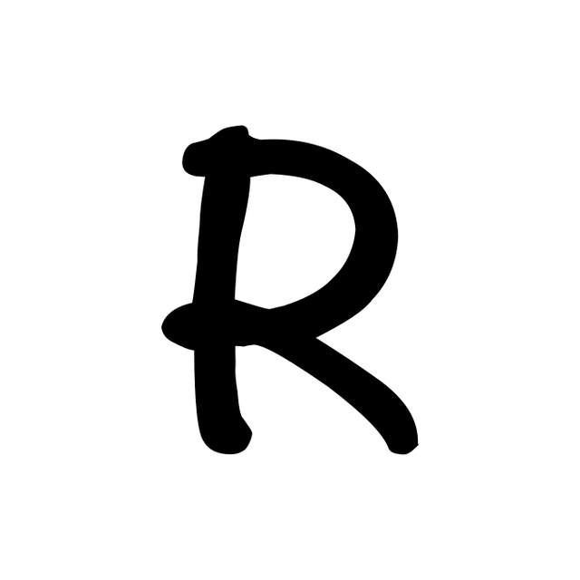 The input letter R in Noteworthy Bold.