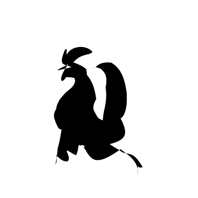 Strike a Chord's animation of the R as a strutting rooster.