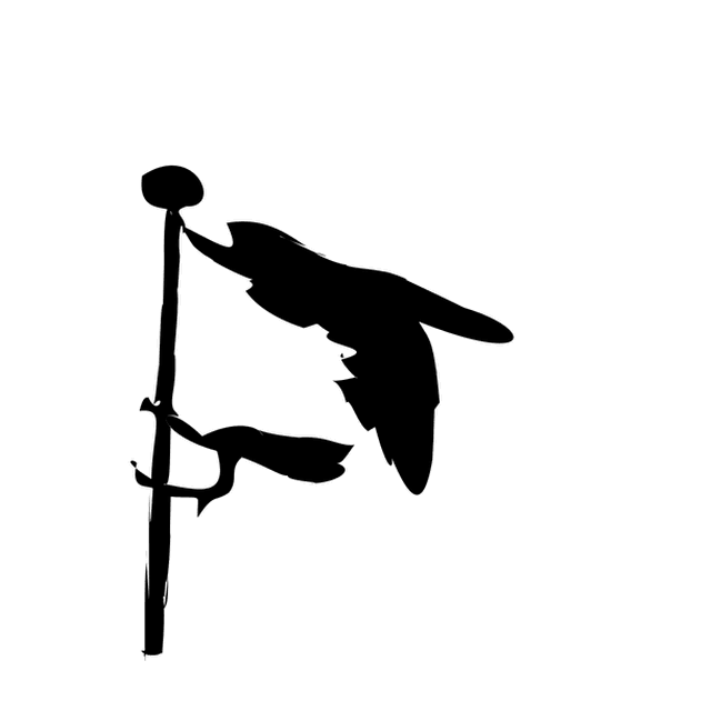 Dynamic Typography's animation of the P as a griffin perched on a banner pole.