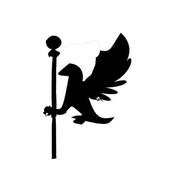 Strike a Chord's animation of the P as a griffin perched on a banner pole.