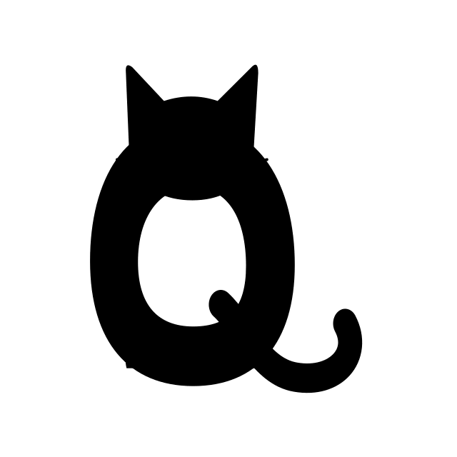 Astra's animation of the Q as a seated cat flicking its tail.
