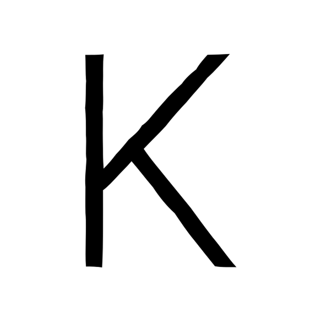 The input letter K in Roboto Light.
