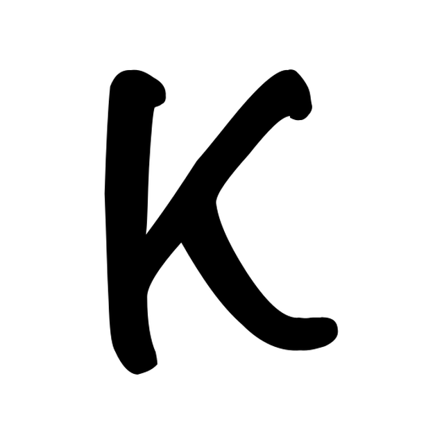 The input letter K in Noteworthy Bold.