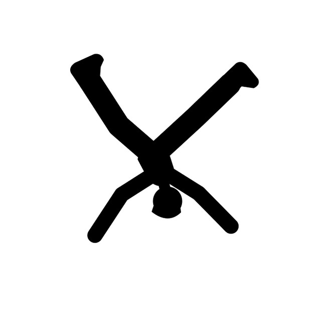 Astra's animation of the X as a breakdancer mid-windmill.