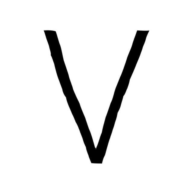 The input letter V in Roboto Light.