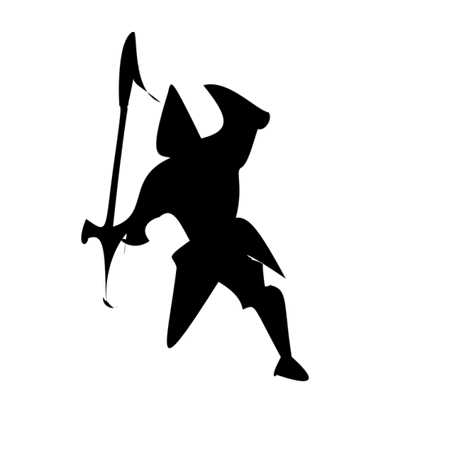 Dynamic Typography's animation of the K as a knight swinging his sword.