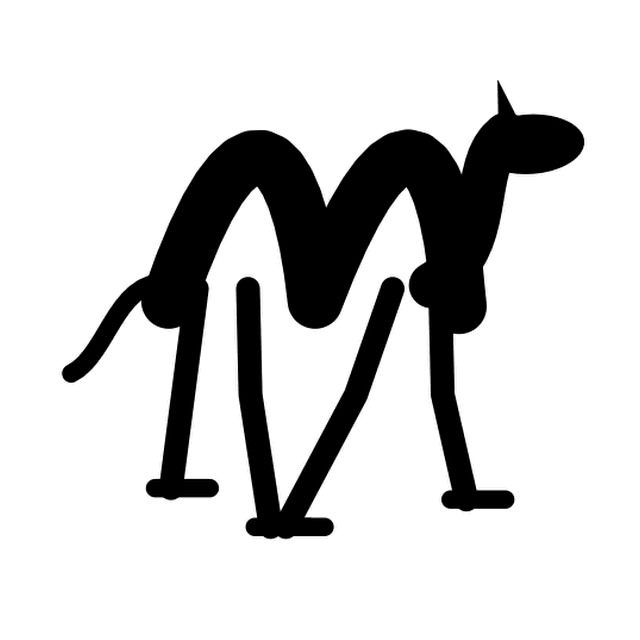 Astra's animation of the M as a walking camel.