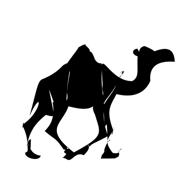 Dynamic Typography's animation of the M as a walking camel.