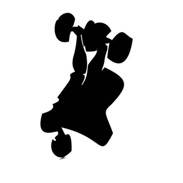 Dynamic Typography's animation of the Y as a man lifting two dumbbells.