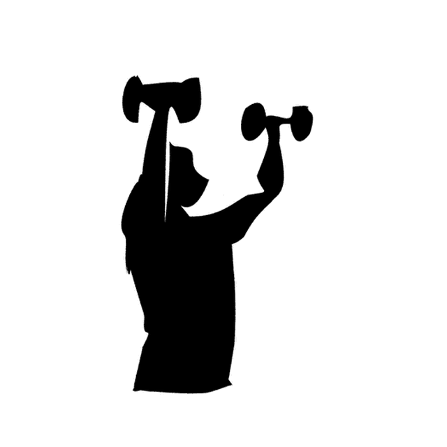 Strike a Chord's animation of the Y as a man lifting two dumbbells.