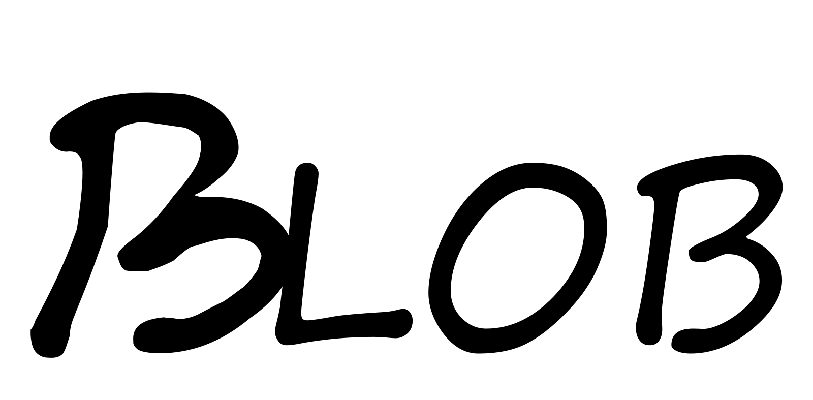 The word BLOB, with the B animated as a blob of jelly jiggling, the letter itself left unreshaped.