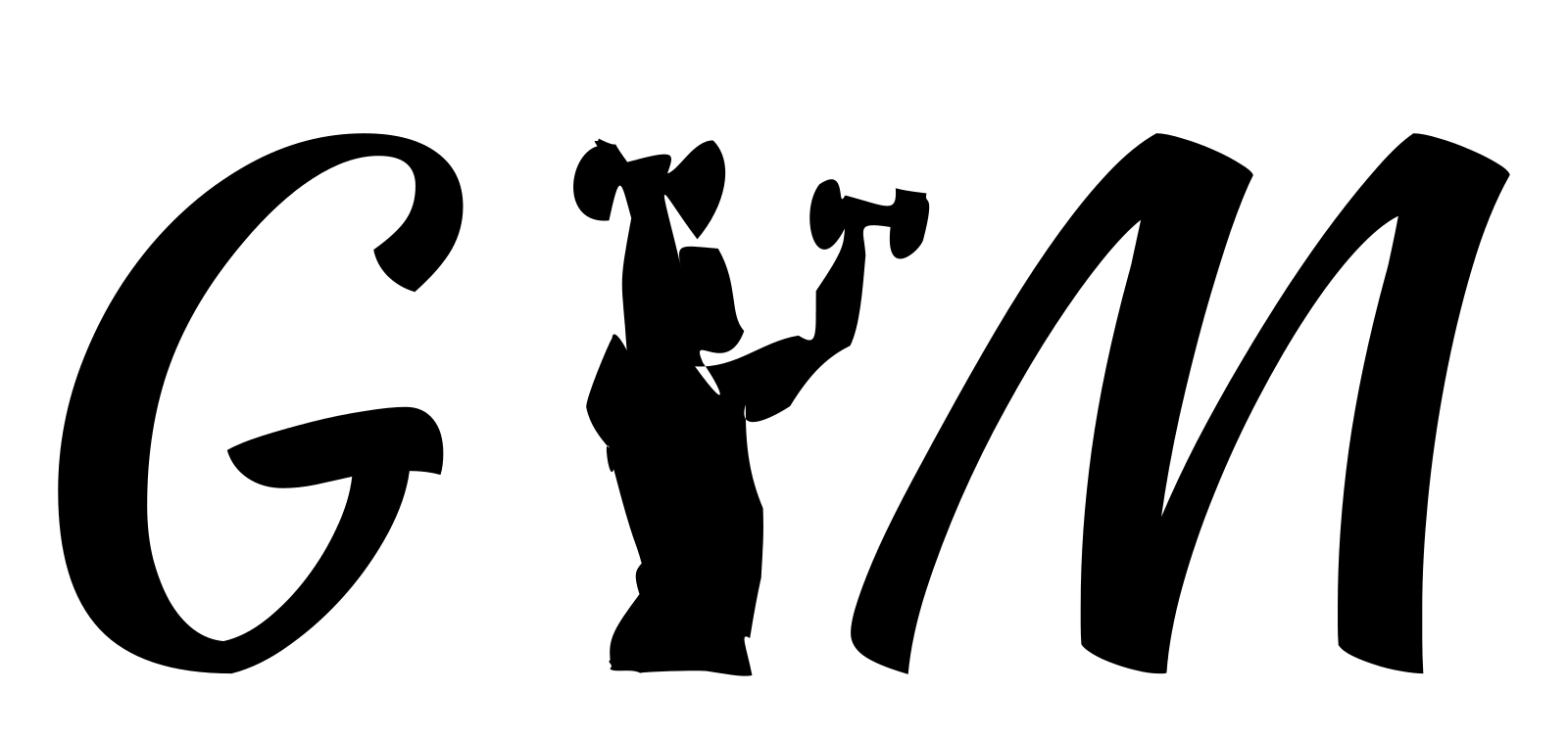 The word GYM, with the Y animated as a man lifting two dumbbells.