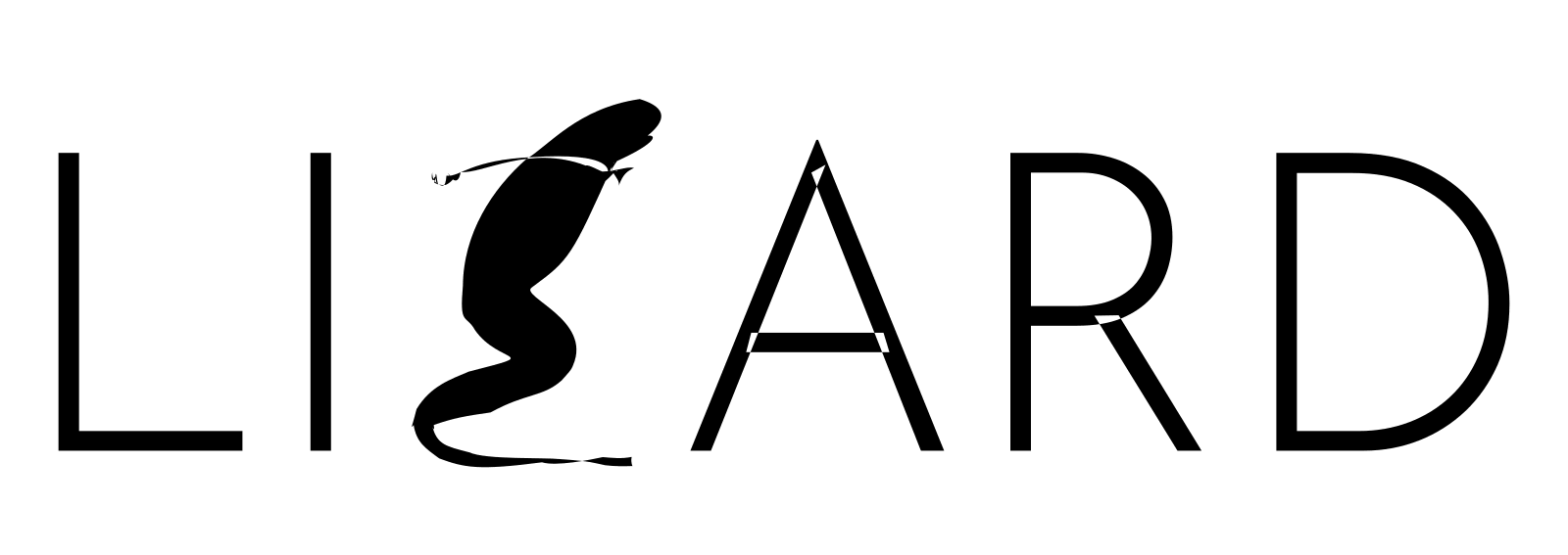 The word LIZARD, with the Z animated as a lizard doing push-ups, its tail flat.