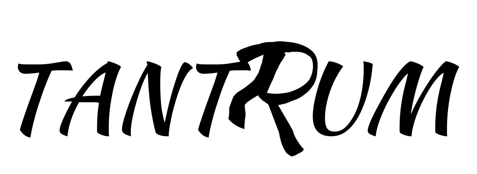 The word TANTRUM, with the R animated as a man stomping his foot, the letter itself left unreshaped.