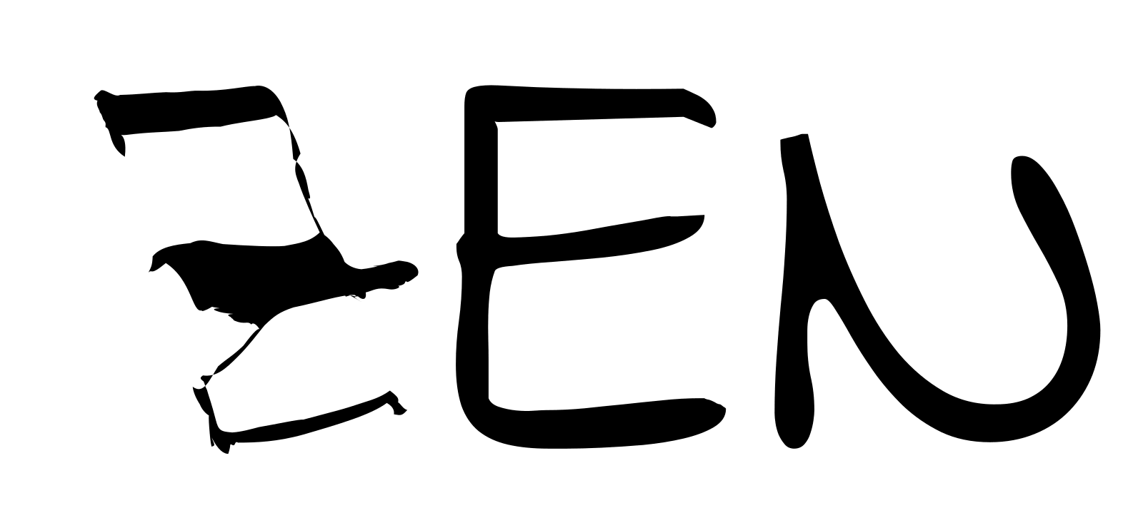 The word ZEN, with the Z animated as a deck chair refusing to unfold and snapping back.